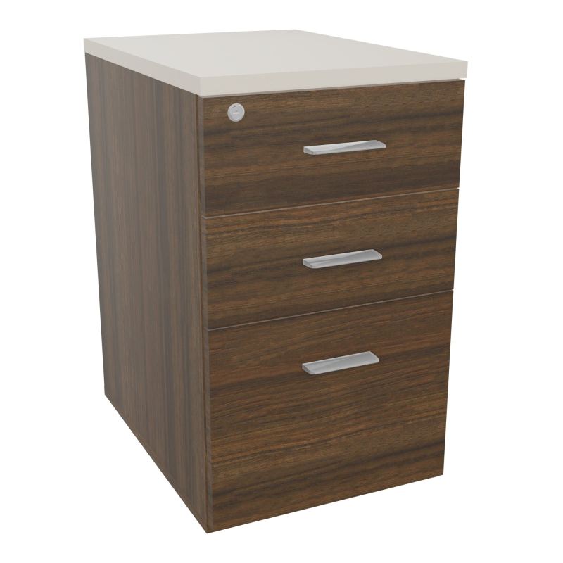 RETOUR SUR CAISSON HAUTEUR BUREAU P60XL43,2 - 3 TIROIRS DONT 1DS TOP EP25MM N6 N5 SB