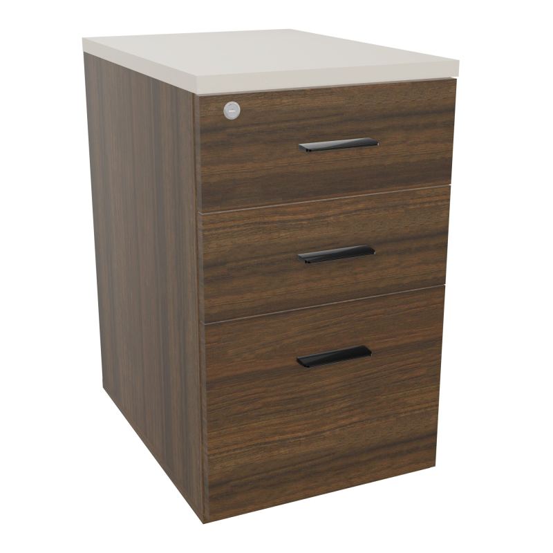 RETOUR SUR CAISSON HAUTEUR BUREAU P60XL43,2 - 3 TIROIRS DONT 1DS TOP EP25MM N6 N5 SG