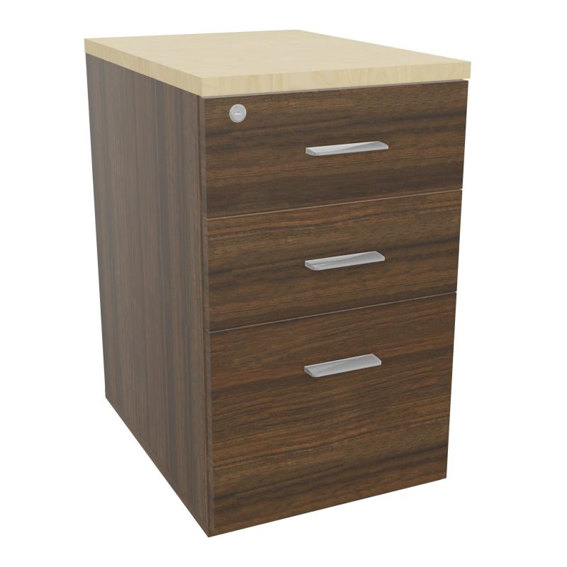 RETOUR SUR CAISSON HAUTEUR BUREAU P60XL43,2 - 3 TIROIRS DONT 1DS TOP EP25MM N6 N8 SB