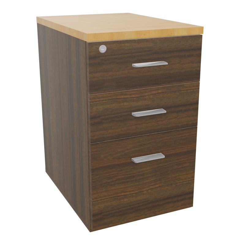 RETOUR SUR CAISSON HAUTEUR BUREAU P60XL43,2 - 3 TIROIRS DONT 1DS TOP EP25MM N6 R5 SB