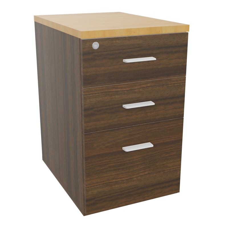 RETOUR SUR CAISSON HAUTEUR BUREAU P60XL43,2 - 3 TIROIRS DONT 1DS TOP EP25MM N6 R5 SO