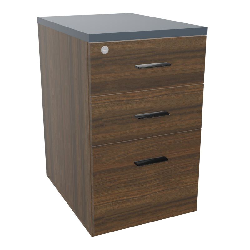 RETOUR SUR CAISSON HAUTEUR BUREAU P60XL43,2 - 3 TIROIRS DONT 1DS TOP EP25MM N6 R6 SG