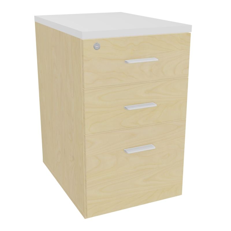 RETOUR SUR CAISSON HAUTEUR BUREAU P60XL43,2 - 3 TIROIRS DONT 1DS TOP EP25MM N8 MG SO