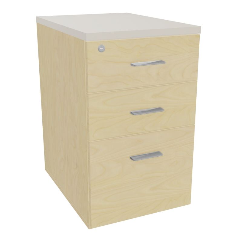 RETOUR SUR CAISSON HAUTEUR BUREAU P60XL43,2 - 3 TIROIRS DONT 1DS TOP EP25MM N8 N5 SB