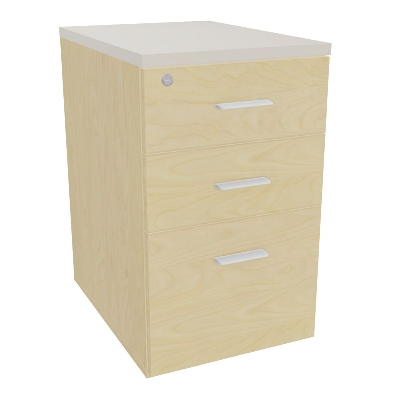 RETOUR SUR CAISSON HAUTEUR BUREAU P60XL43,2 - 3 TIROIRS DONT 1DS TOP EP25MM N8 N5 SO
