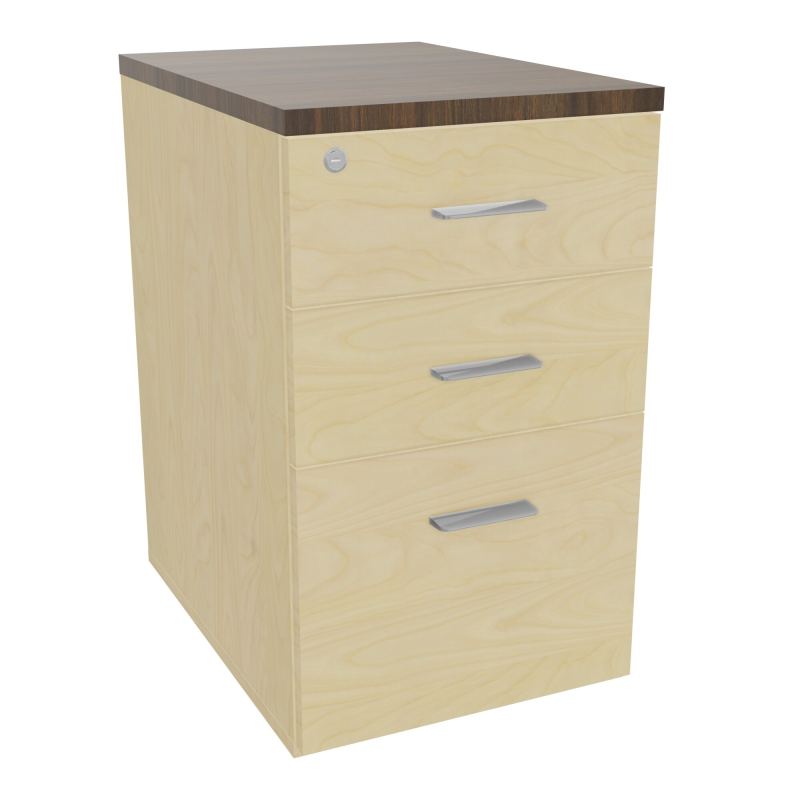 RETOUR SUR CAISSON HAUTEUR BUREAU P60XL43,2 - 3 TIROIRS DONT 1DS TOP EP25MM N8 N6 SB