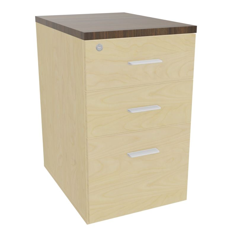 RETOUR SUR CAISSON HAUTEUR BUREAU P60XL43,2 - 3 TIROIRS DONT 1DS TOP EP25MM N8 N6 SO