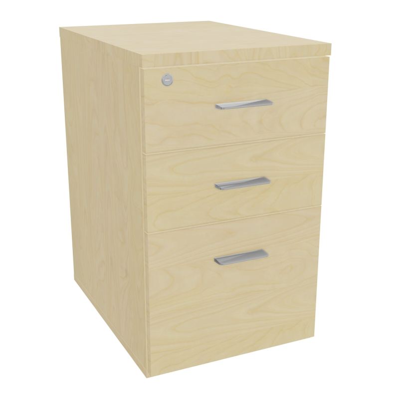 RETOUR SUR CAISSON HAUTEUR BUREAU P60XL43,2 - 3 TIROIRS DONT 1DS TOP EP25MM N8 N8 SB