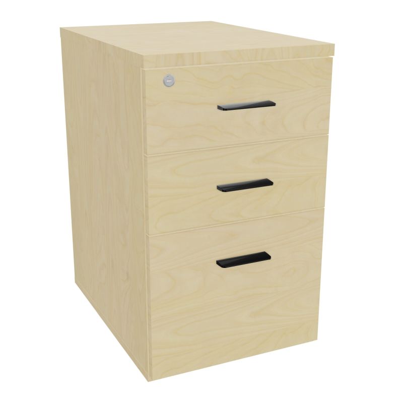 RETOUR SUR CAISSON HAUTEUR BUREAU P60XL43,2 - 3 TIROIRS DONT 1DS TOP EP25MM N8 N8 SG