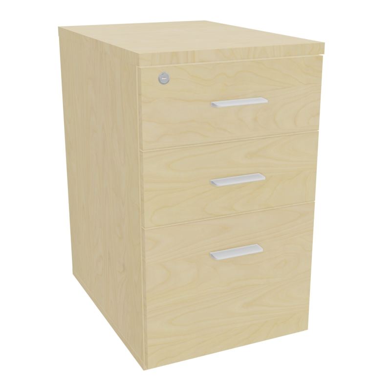 RETOUR SUR CAISSON HAUTEUR BUREAU P60XL43,2 - 3 TIROIRS DONT 1DS TOP EP25MM N8 N8 SO