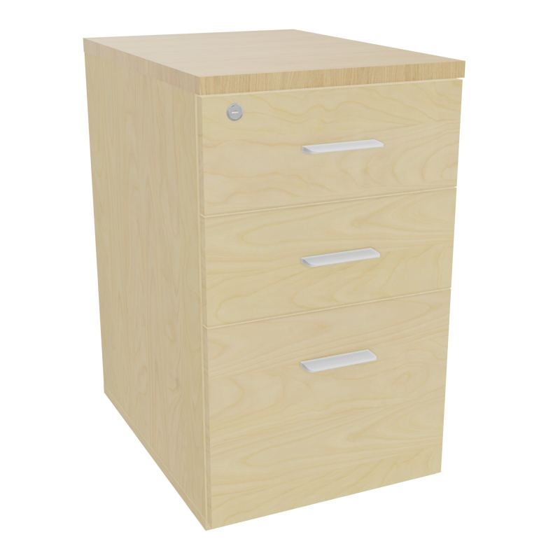 RETOUR SUR CAISSON HAUTEUR BUREAU P60XL43,2 - 3 TIROIRS DONT 1DS TOP EP25MM N8 R1 SO