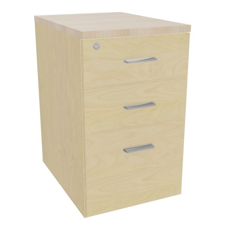 RETOUR SUR CAISSON HAUTEUR BUREAU P60XL43,2 - 3 TIROIRS DONT 1DS TOP EP25MM N8 RZ SB