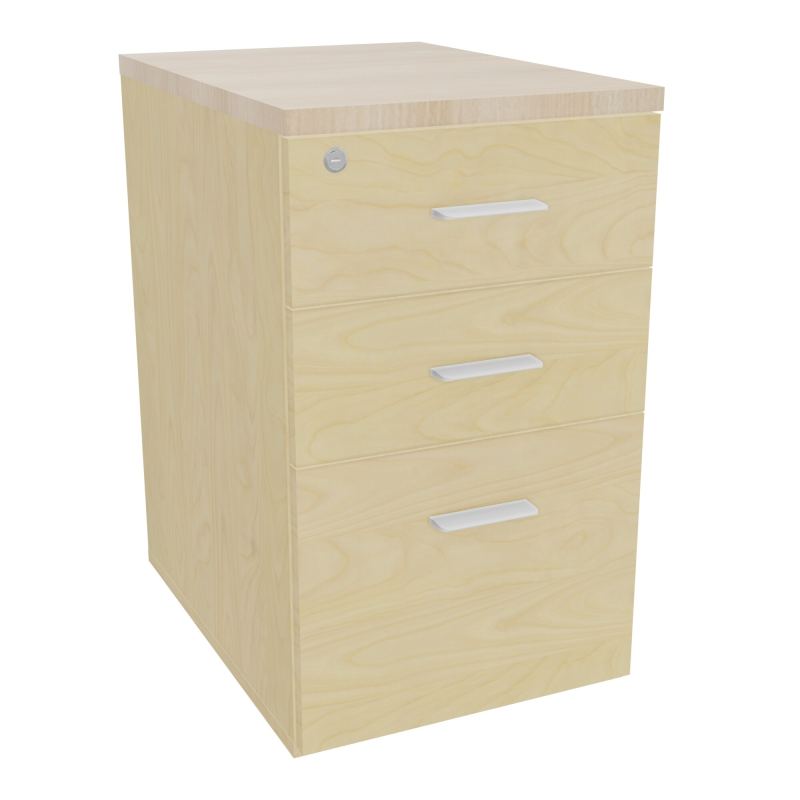 RETOUR SUR CAISSON HAUTEUR BUREAU P60XL43,2 - 3 TIROIRS DONT 1DS TOP EP25MM N8 RZ SO