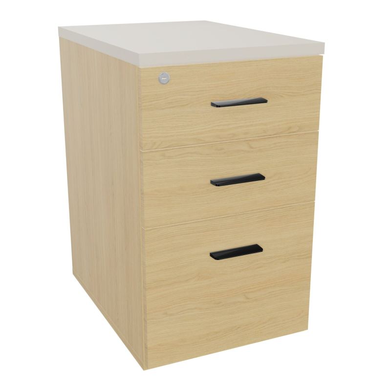 RETOUR SUR CAISSON HAUTEUR BUREAU P60XL43,2 - 3 TIROIRS DONT 1DS TOP EP25MM R1 N5 SG