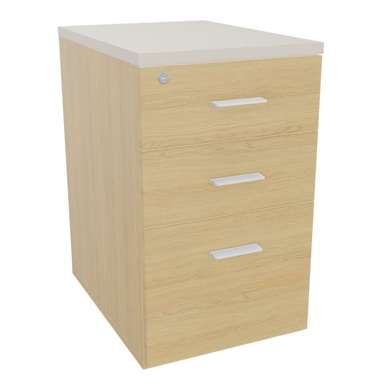 RETOUR SUR CAISSON HAUTEUR BUREAU P60XL43,2 - 3 TIROIRS DONT 1DS TOP EP25MM R1 N5 SO