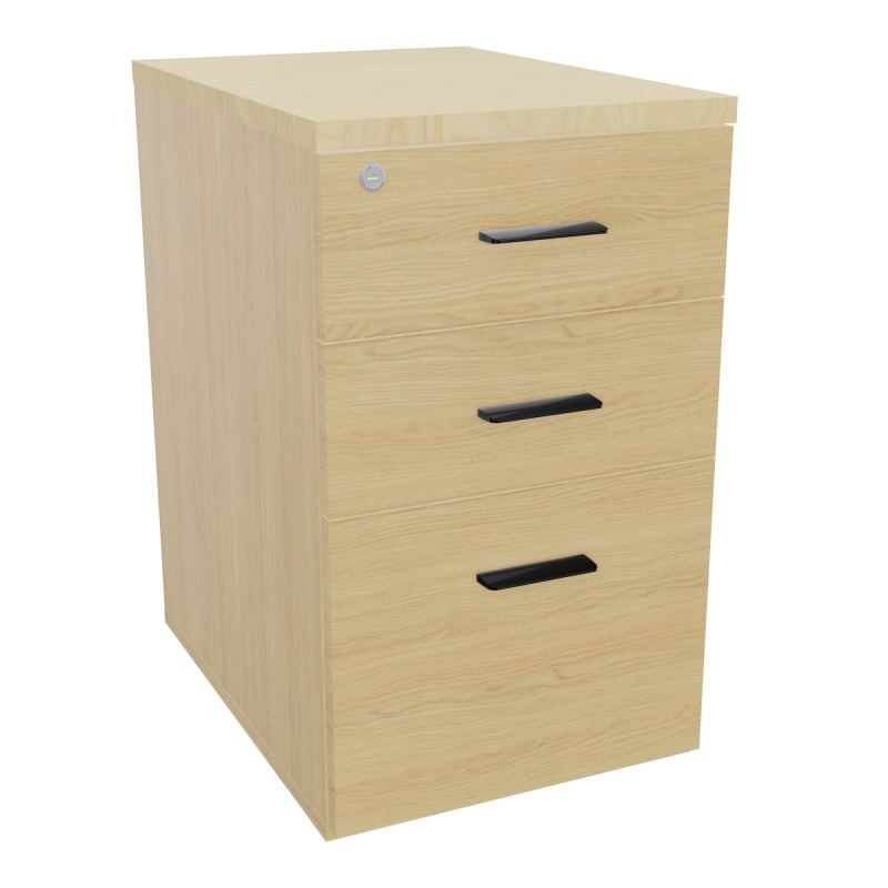 RETOUR SUR CAISSON HAUTEUR BUREAU P60XL43,2 - 3 TIROIRS DONT 1DS TOP EP25MM R1 N8 SG