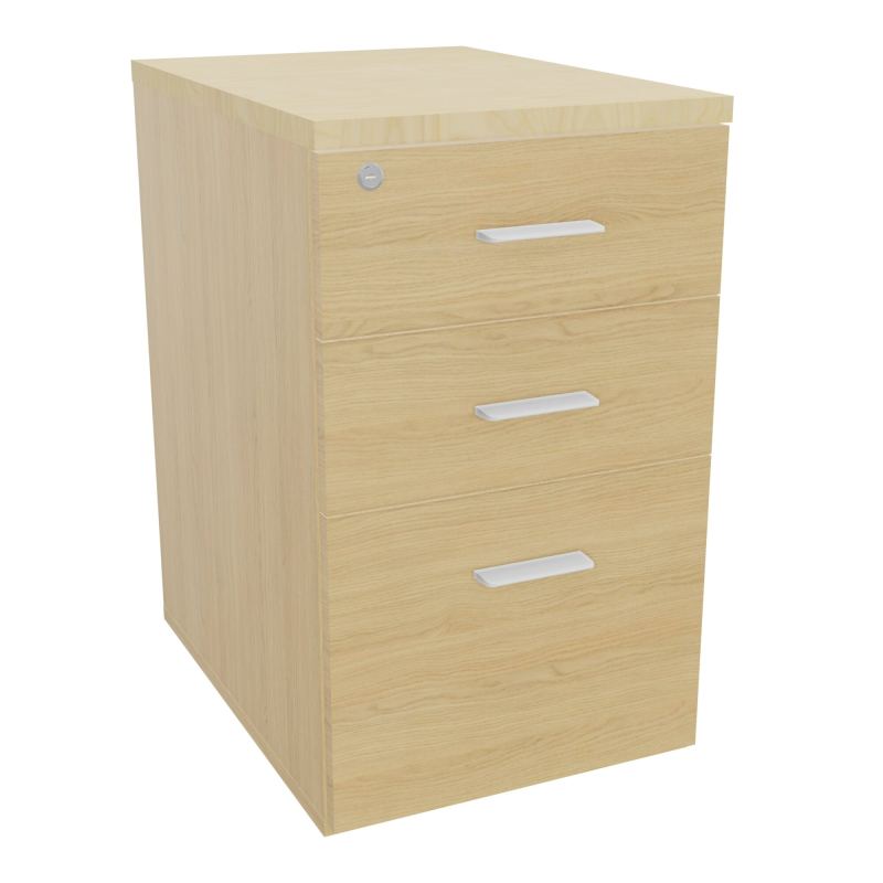 RETOUR SUR CAISSON HAUTEUR BUREAU P60XL43,2 - 3 TIROIRS DONT 1DS TOP EP25MM R1 N8 SO