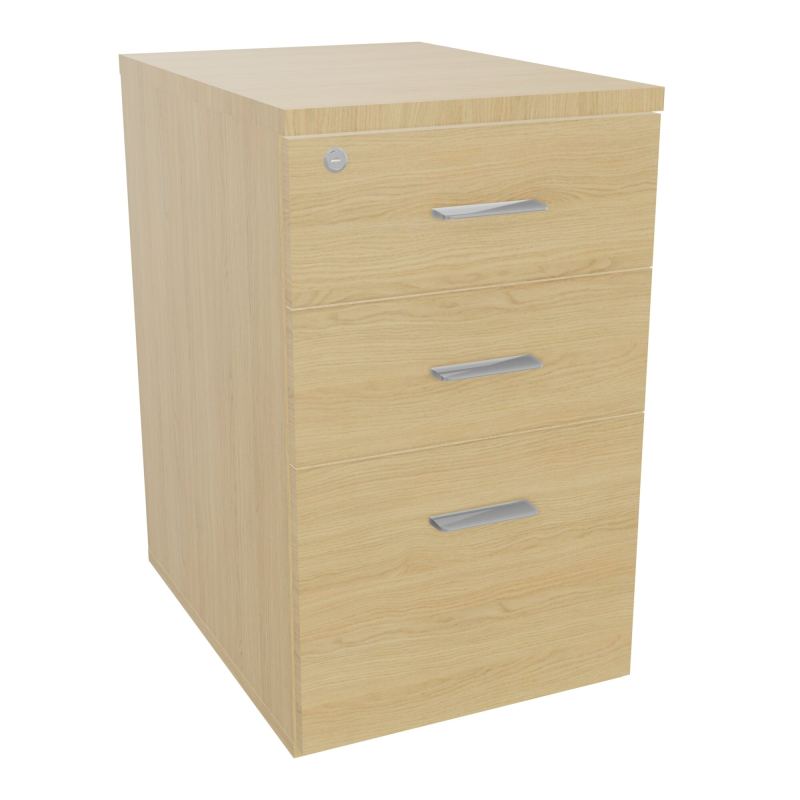 RETOUR SUR CAISSON HAUTEUR BUREAU P60XL43,2 - 3 TIROIRS DONT 1DS TOP EP25MM R1 R1 SB