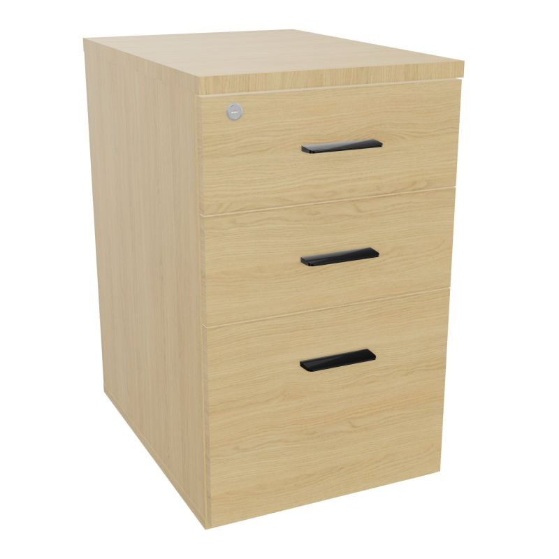 RETOUR SUR CAISSON HAUTEUR BUREAU P60XL43,2 - 3 TIROIRS DONT 1DS TOP EP25MM R1 R1 SG