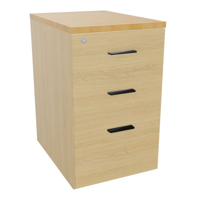RETOUR SUR CAISSON HAUTEUR BUREAU P60XL43,2 - 3 TIROIRS DONT 1DS TOP EP25MM R1 R5 SG