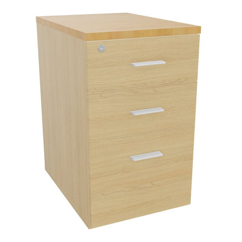RETOUR SUR CAISSON HAUTEUR BUREAU P60XL43,2 - 3 TIROIRS DONT 1DS TOP EP25MM R1 R5 SO