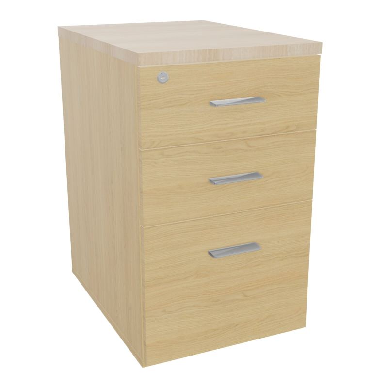 RETOUR SUR CAISSON HAUTEUR BUREAU P60XL43,2 - 3 TIROIRS DONT 1DS TOP EP25MM R1 RZ SB