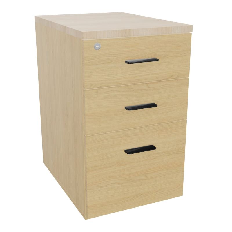 RETOUR SUR CAISSON HAUTEUR BUREAU P60XL43,2 - 3 TIROIRS DONT 1DS TOP EP25MM R1 RZ SG