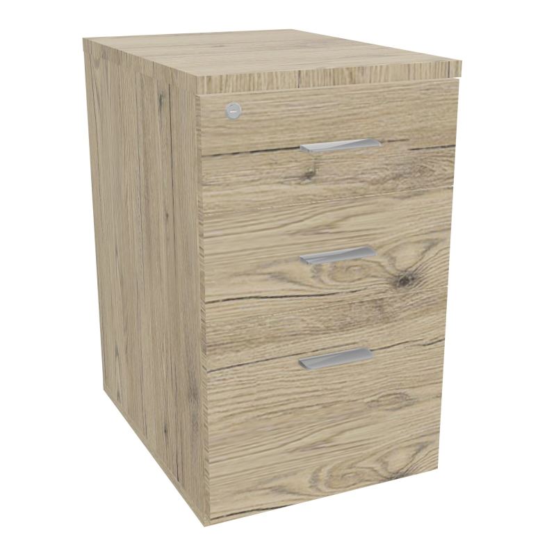 RETOUR SUR CAISSON HAUTEUR BUREAU P60XL43,2 - 3 TIROIRS DONT 1DS TOP EP25MM R3 R3 SB