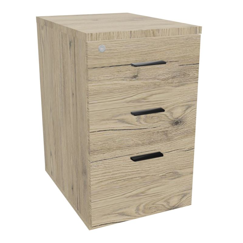 RETOUR SUR CAISSON HAUTEUR BUREAU P60XL43,2 - 3 TIROIRS DONT 1DS TOP EP25MM R3 R3 SG