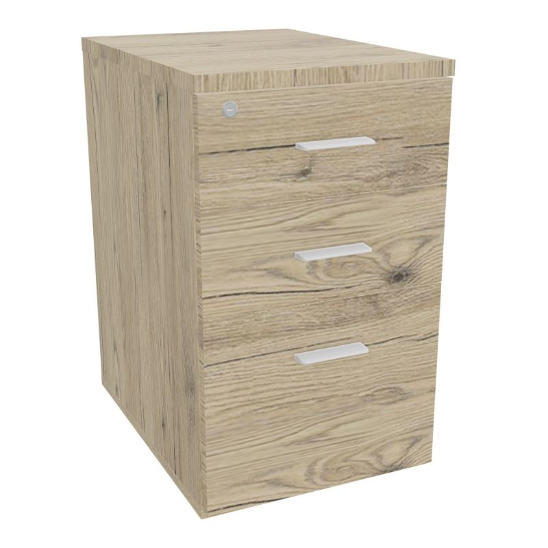 RETOUR SUR CAISSON HAUTEUR BUREAU P60XL43,2 - 3 TIROIRS DONT 1DS TOP EP25MM R3 R3 SO