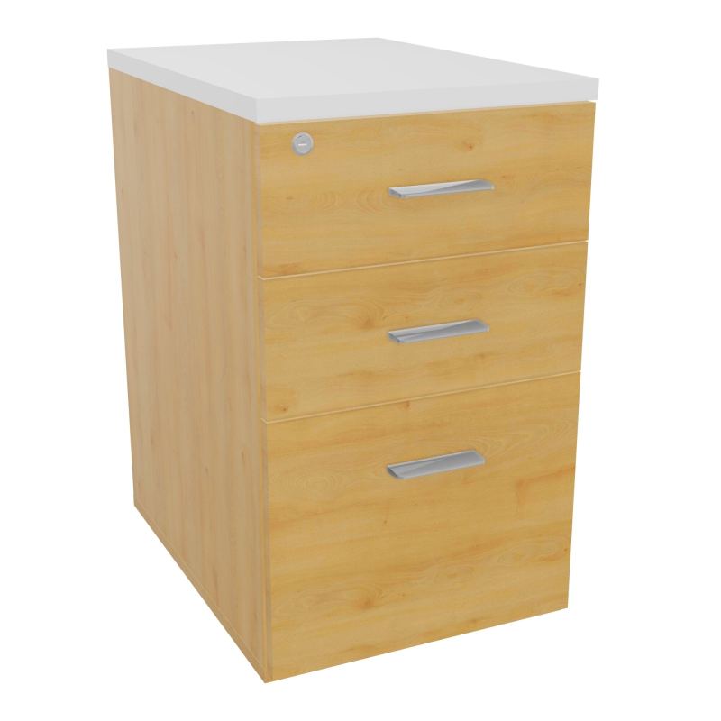 RETOUR SUR CAISSON HAUTEUR BUREAU P60XL43,2 - 3 TIROIRS DONT 1DS TOP EP25MM R5 MG SB