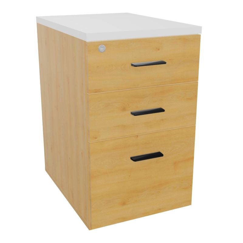 RETOUR SUR CAISSON HAUTEUR BUREAU P60XL43,2 - 3 TIROIRS DONT 1DS TOP EP25MM R5 MG SG