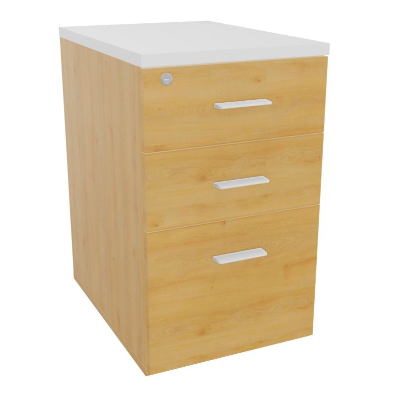 RETOUR SUR CAISSON HAUTEUR BUREAU P60XL43,2 - 3 TIROIRS DONT 1DS TOP EP25MM R5 MG SO