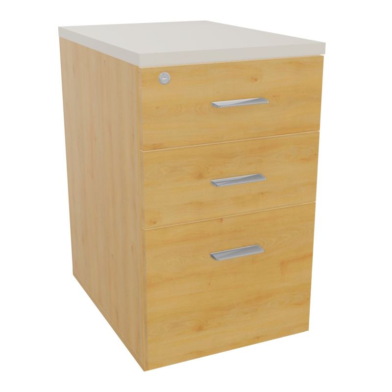 RETOUR SUR CAISSON HAUTEUR BUREAU P60XL43,2 - 3 TIROIRS DONT 1DS TOP EP25MM R5 N5 SB