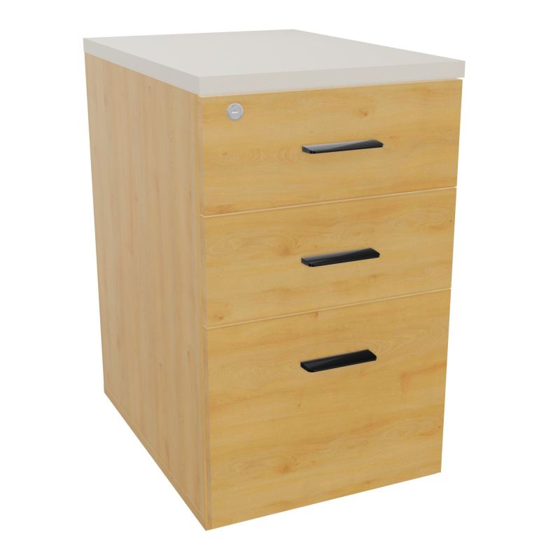 RETOUR SUR CAISSON HAUTEUR BUREAU P60XL43,2 - 3 TIROIRS DONT 1DS TOP EP25MM R5 N5 SG