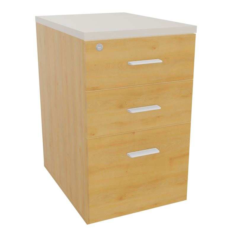 RETOUR SUR CAISSON HAUTEUR BUREAU P60XL43,2 - 3 TIROIRS DONT 1DS TOP EP25MM R5 N5 SO