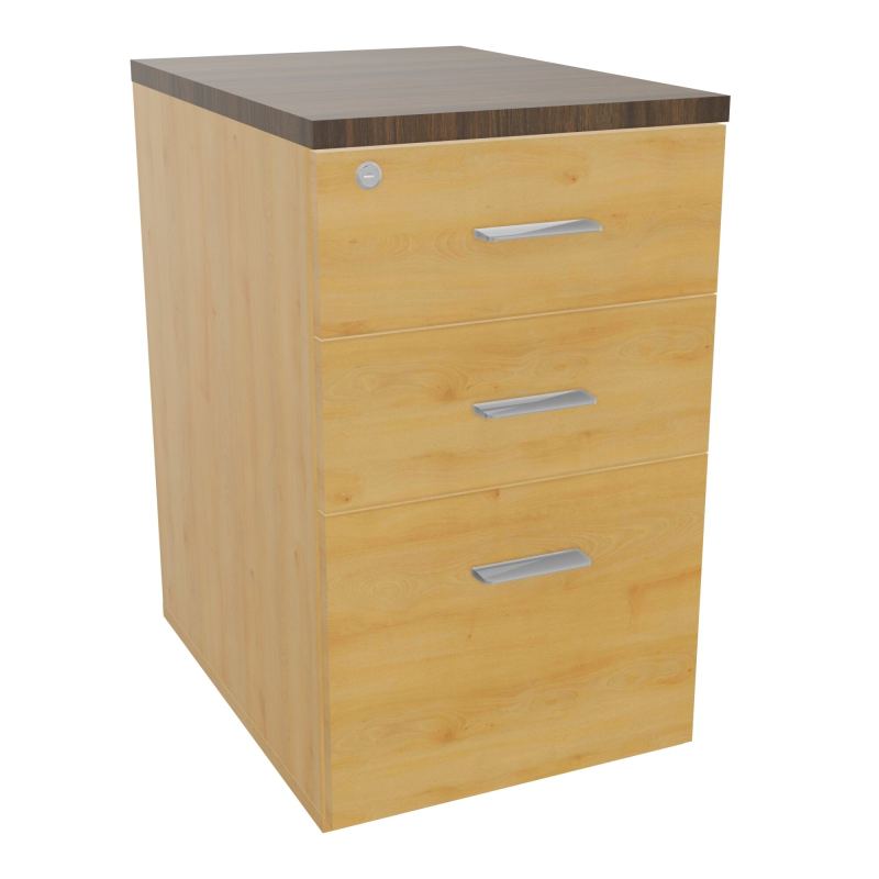 RETOUR SUR CAISSON HAUTEUR BUREAU P60XL43,2 - 3 TIROIRS DONT 1DS TOP EP25MM R5 N6 SB