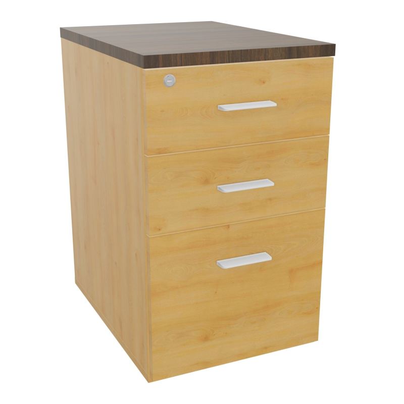 RETOUR SUR CAISSON HAUTEUR BUREAU P60XL43,2 - 3 TIROIRS DONT 1DS TOP EP25MM R5 N6 SO
