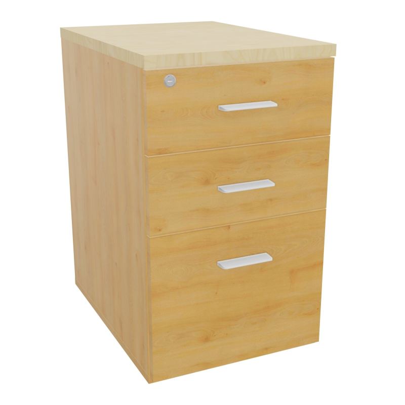 RETOUR SUR CAISSON HAUTEUR BUREAU P60XL43,2 - 3 TIROIRS DONT 1DS TOP EP25MM R5 N8 SO