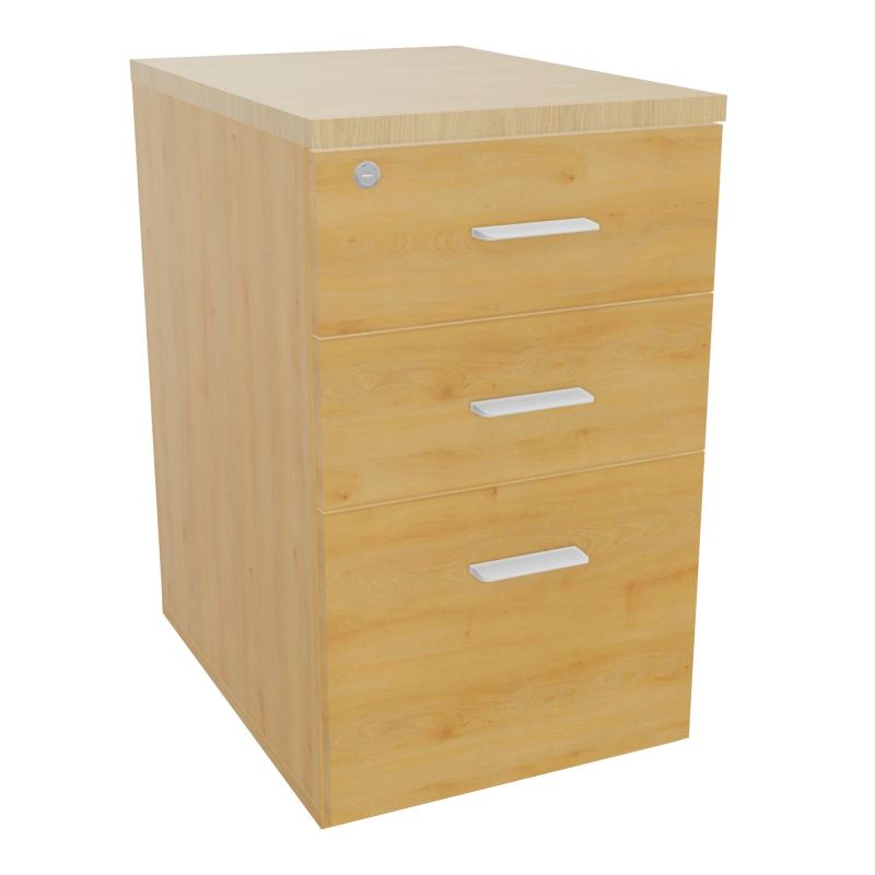 RETOUR SUR CAISSON HAUTEUR BUREAU P60XL43,2 - 3 TIROIRS DONT 1DS TOP EP25MM R5 R1 SO
