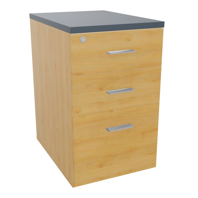 RETOUR SUR CAISSON HAUTEUR BUREAU P60XL43,2 - 3 TIROIRS DONT 1DS TOP EP25MM R5 R6 SB