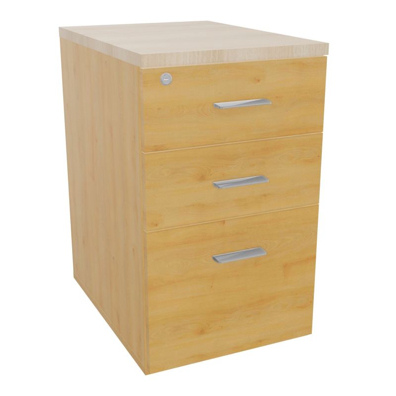RETOUR SUR CAISSON HAUTEUR BUREAU P60XL43,2 - 3 TIROIRS DONT 1DS TOP EP25MM R5 RZ SB