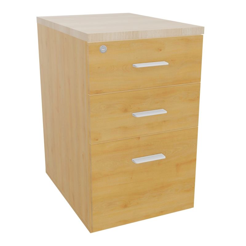 RETOUR SUR CAISSON HAUTEUR BUREAU P60XL43,2 - 3 TIROIRS DONT 1DS TOP EP25MM R5 RZ SO