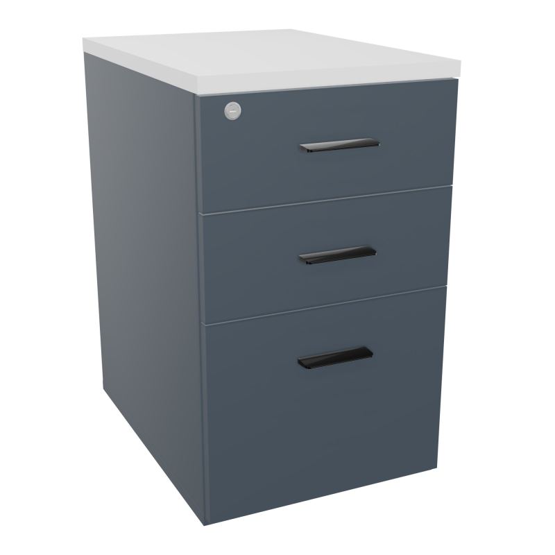 RETOUR SUR CAISSON HAUTEUR BUREAU P60XL43,2 - 3 TIROIRS DONT 1DS TOP EP25MM R6 MG SG