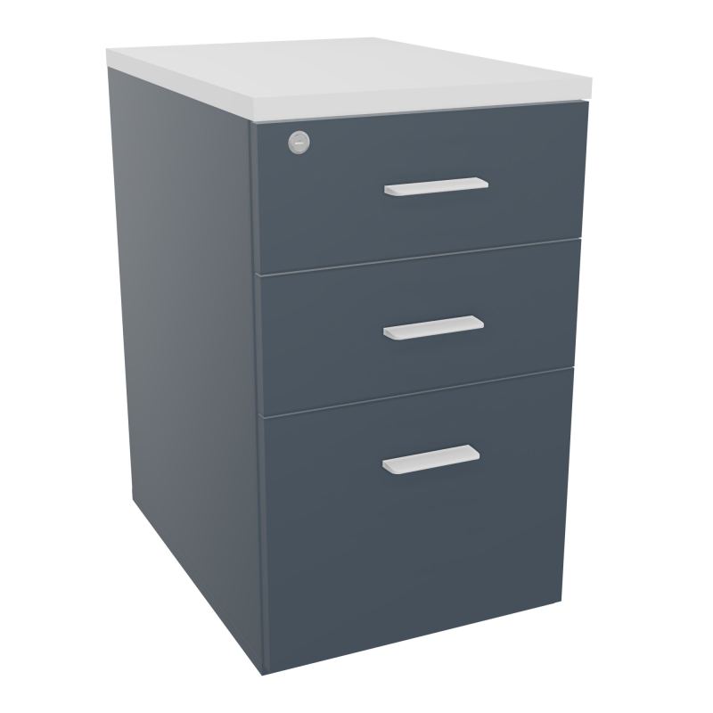 RETOUR SUR CAISSON HAUTEUR BUREAU P60XL43,2 - 3 TIROIRS DONT 1DS TOP EP25MM R6 MG SO