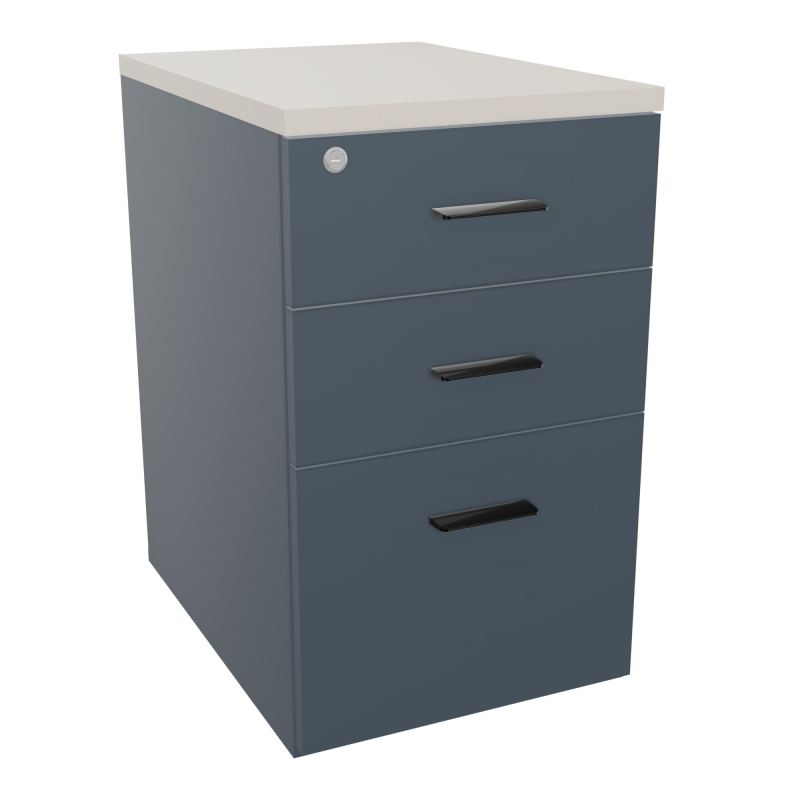 RETOUR SUR CAISSON HAUTEUR BUREAU P60XL43,2 - 3 TIROIRS DONT 1DS TOP EP25MM R6 N5 SG