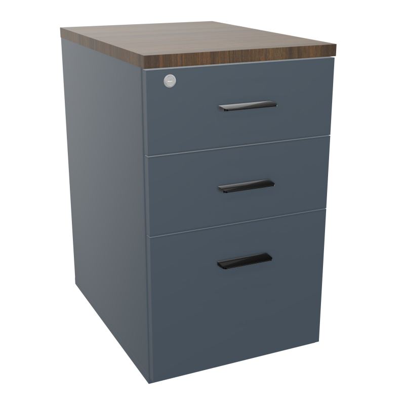RETOUR SUR CAISSON HAUTEUR BUREAU P60XL43,2 - 3 TIROIRS DONT 1DS TOP EP25MM R6 N6 SG