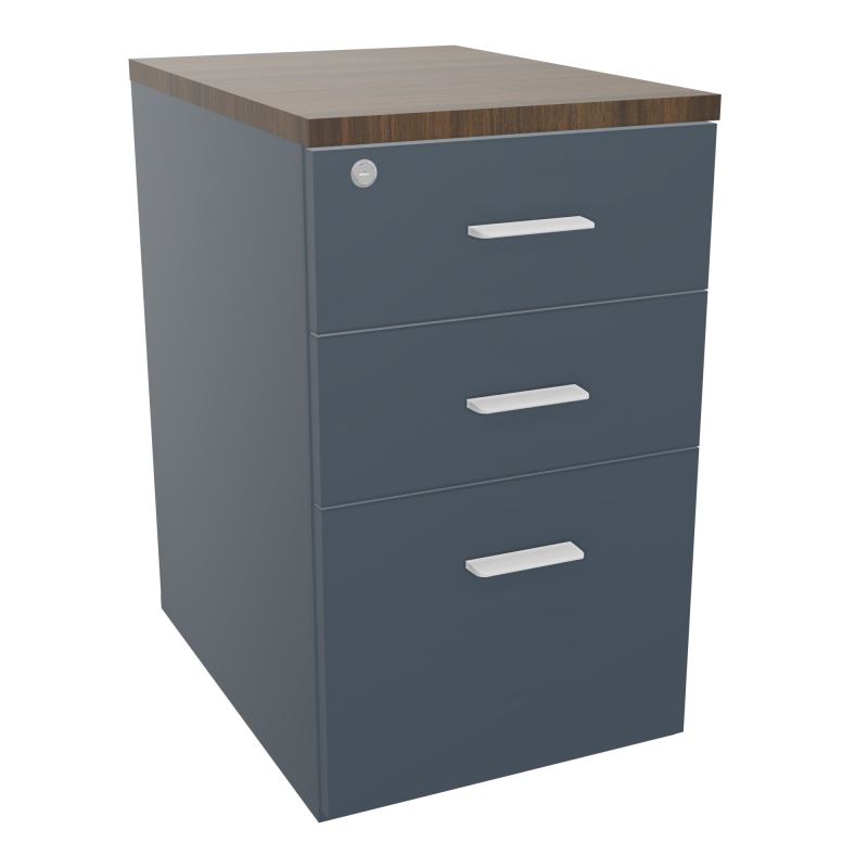 RETOUR SUR CAISSON HAUTEUR BUREAU P60XL43,2 - 3 TIROIRS DONT 1DS TOP EP25MM R6 N6 SO