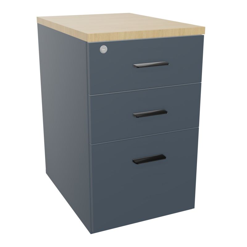 RETOUR SUR CAISSON HAUTEUR BUREAU P60XL43,2 - 3 TIROIRS DONT 1DS TOP EP25MM R6 R1 SG