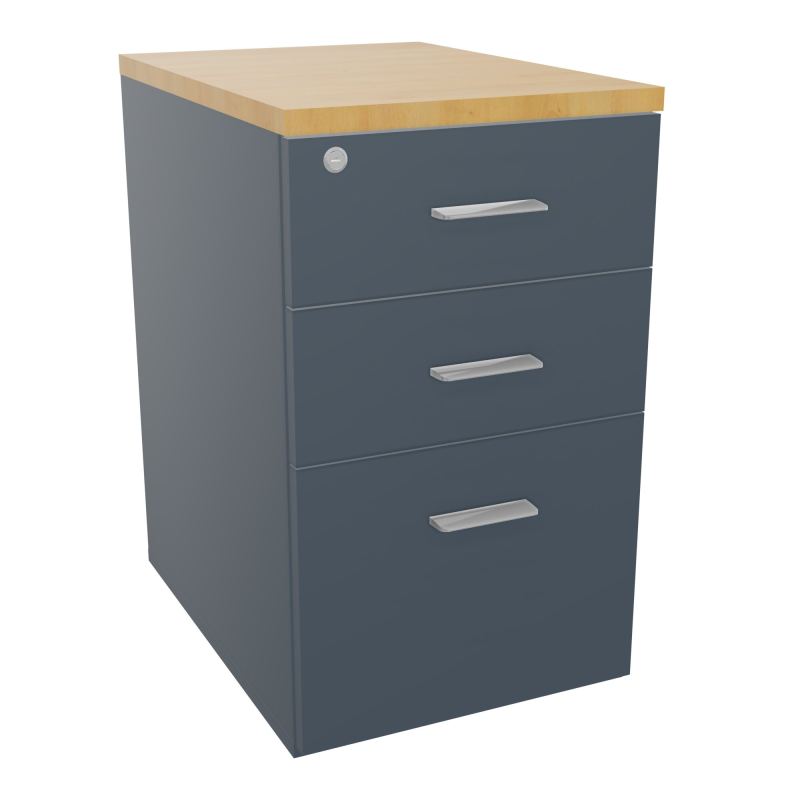 RETOUR SUR CAISSON HAUTEUR BUREAU P60XL43,2 - 3 TIROIRS DONT 1DS TOP EP25MM R6 R5 SB